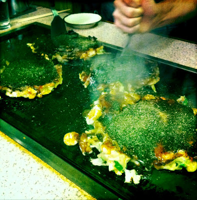 finished okonomiyaki in Nara