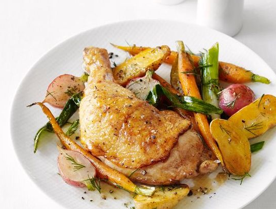 Roast Chicken With Spring Vegetables