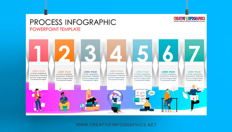Process infographic with sequence of numbers