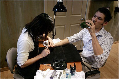 Men Getting Manicures and Pedicures