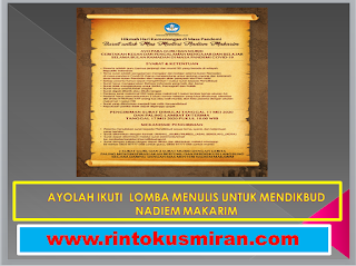 AYOLAH IKUTI  "LOMBA MENULIS SURAT UNTUK MENDIKBUD NADIEM MAKARIM"