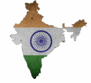 The Map of india in Tri-colour