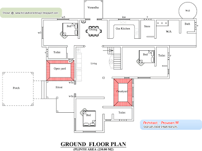 Yard plan and elevation - 3895 Sq. Ft
