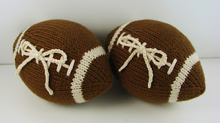 hand knit football stuffed ring bearer pillow