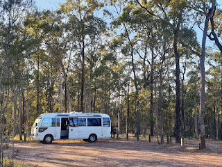 Motorhome at MTB park, Queensland State Forest