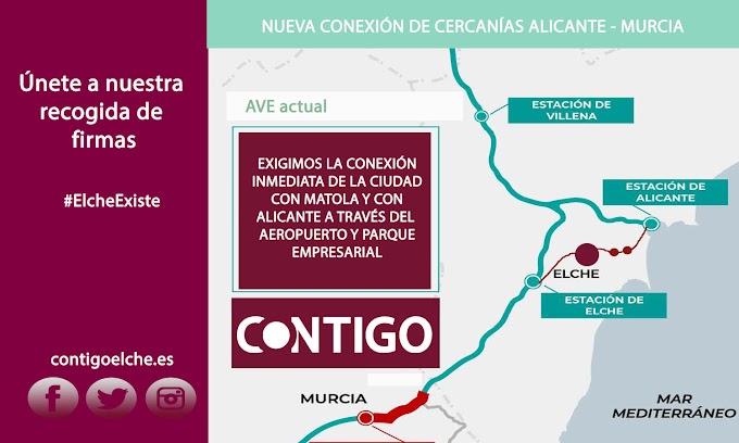 CONTIGO denuncia la pérdida de conexiones de cercanías en Elche e INICIA RECOGIDA DE FIRMAS AQUÍ