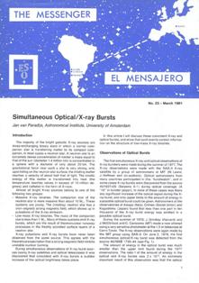 The Messenger 23 - March 1981 | ISSN 0722-6691 | TRUE PDF | Trimestrale | Fisica | Scienza | Astronomia
The Messenger is a quarterly journal presenting ESO's activities to the public.
