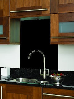 Black Glass Tiles Black splashback glass tile Indus