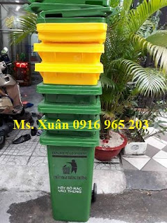 Bán thùng rác y tế 120 lít màu xanh đựng rác sinh hoạt