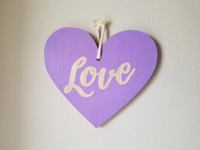 DIY Valentine heart craft with vinyl stencil