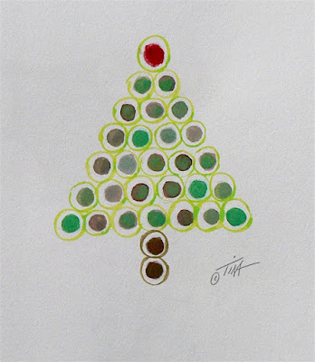 Red and Green dots make a Christmas tree ©2018 Tina M.Welter