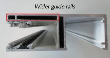 Wider guide rails now 110mm, not 100mm wide