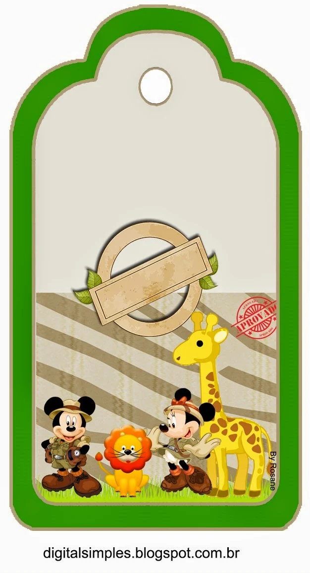 Marcapaginas de Mickey y Minnie de Safari.