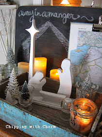 Chipping with Charm:Nativity Silhouette Christmas Vignette...http://www.chippingwithcharm.blogspot.com/