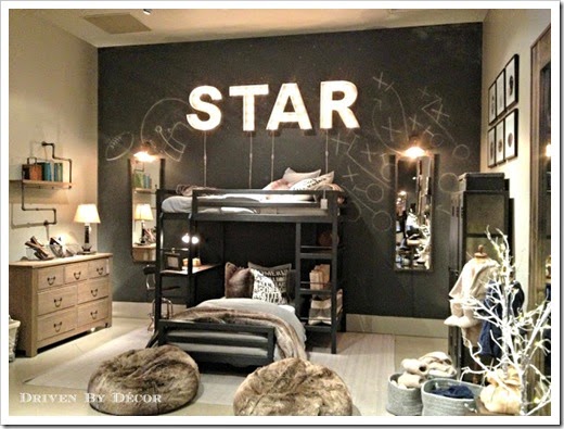 large metal letters chalkboard wall