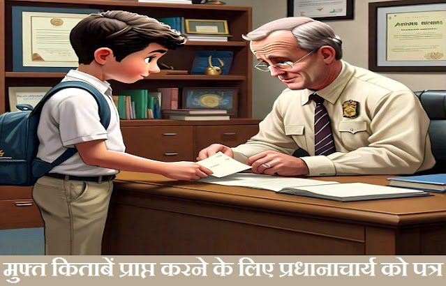प्रार्थना पत्र मुफ्त किताबें प्राप्त करने के लिए प्रधानाचार्य को प्रार्थना पत्र लिखें
