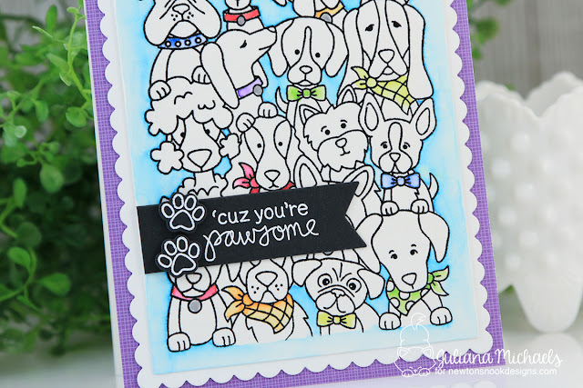 Pawsome Dog Card by Juliana Michaels featuring Newton's Nook Designs Woof Pack Stamp Set