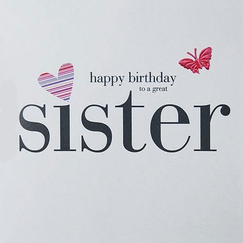 Happy Birthday sister greeting card