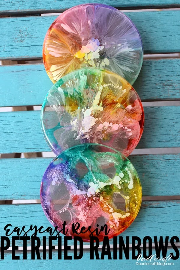 Learn how to make alcohol ink rainbow coasters with resin!