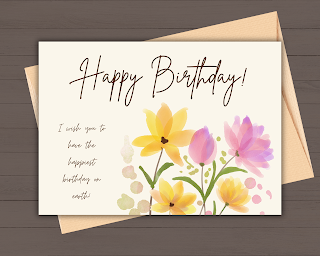 Printable,Birthday Card,Flowers,