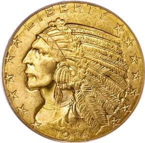 A gold or silver coin.