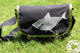 Pirate Messenger Bag with Applique Shark