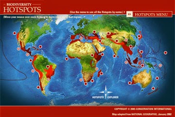 Resultado de imagem para 34 hotspots mundiais