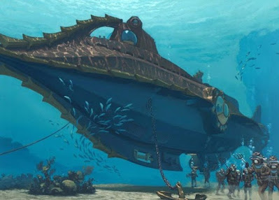 Nautilus. Película 20.000 Leguas de viaje submarino. 1954. Julio Verne: ¿un visionario? https://pinceladasdelpasado.blogspot.com