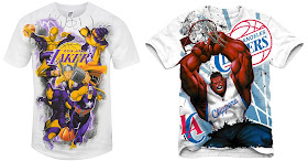 The Marvel x NBA Clothing Collection - Marvel Heroes Lakers and Red Hulk LA Clippers T-Shirts