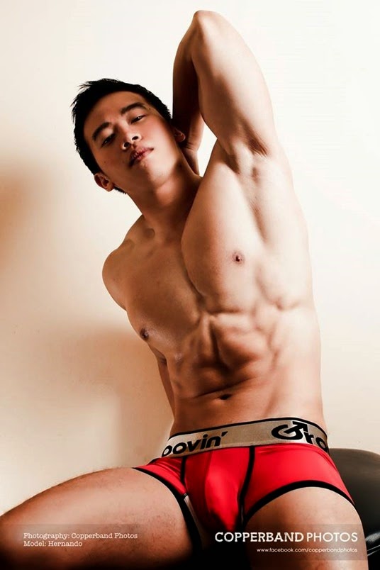 sexy guy in red trunks
