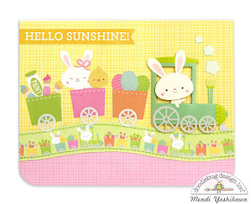 Doodlebug Design Easter Express Bunny Train Card by Mendi Yoshikawa