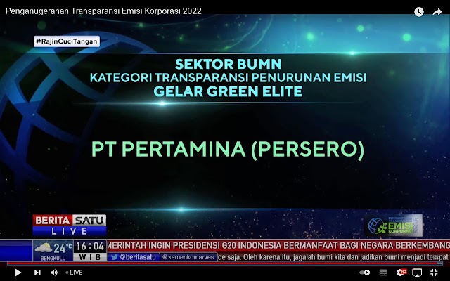 Pertamina Raih 3 Penghargaan Emisi Transparansi Korporasi 2022