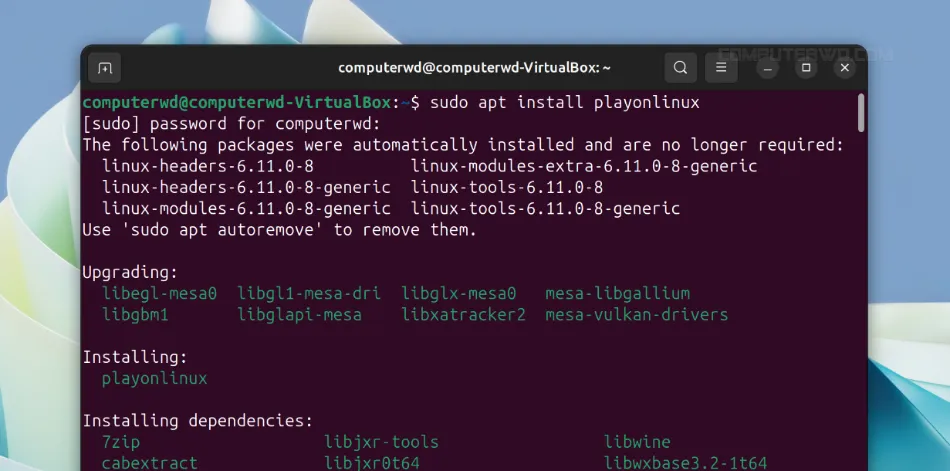 تثبيت PlayOnLinux