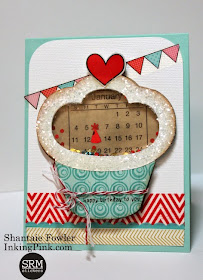 SRM Stickers Blog - Mini Calendar Shaker Card by Shantaie - #birthdaycard #birthday #shakercard #minicalendar #stickers #twine #DIY #srmpress #srmstickers