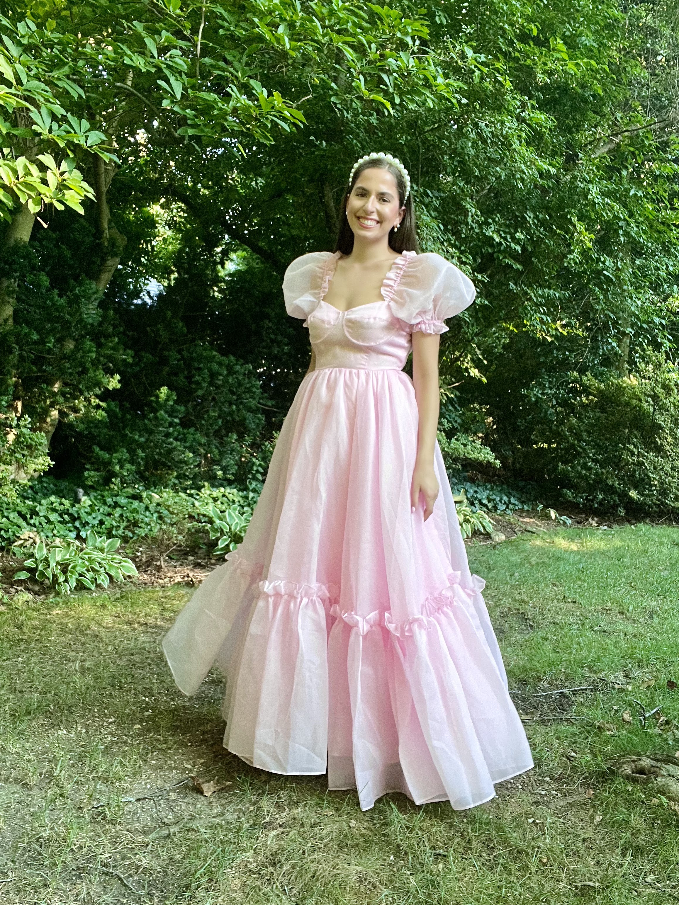 pink selkie princess dress, pink puff sleeve dress, selkie dress, puff sleeve dress, pink gown, prom dress, wedding guest dress