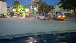 Obras a todo vapor na rua da Paciência