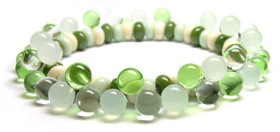 Lampwork glass bead bracelet