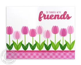 Sunny Studio Stamps: Friends & Family Tulip Border Card by Mendi Yoshikawa