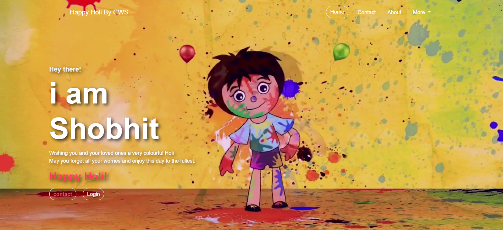 Happy Holi Animation Using HTML And CSS