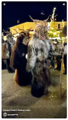 Krampuses on parade in Salzburg Austria - Video still