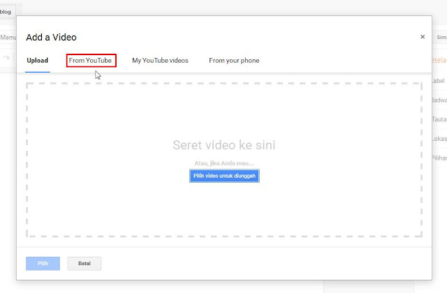 Cara Memasukkan Video Youtube Ke Postingan Blog Terbaru