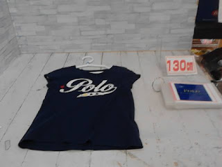 中古品　子供服　130㎝　POLO　ネイビー　スリーブレストップス　798円