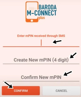Enter mpin through sms and enter new mpin and click confirm