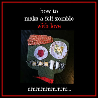 zombie applique, zombie patch, how to make a cute zombie, zombie hair clip and brooch pin