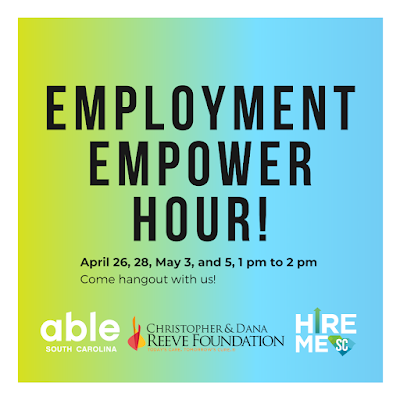 Employment Empower Hour April 26 and 28, and May 3 and 5 at 1pm promo ad