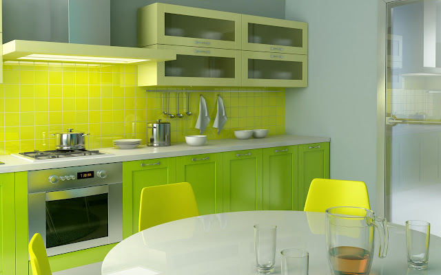 Model Desain Kitchen Sets Hijau