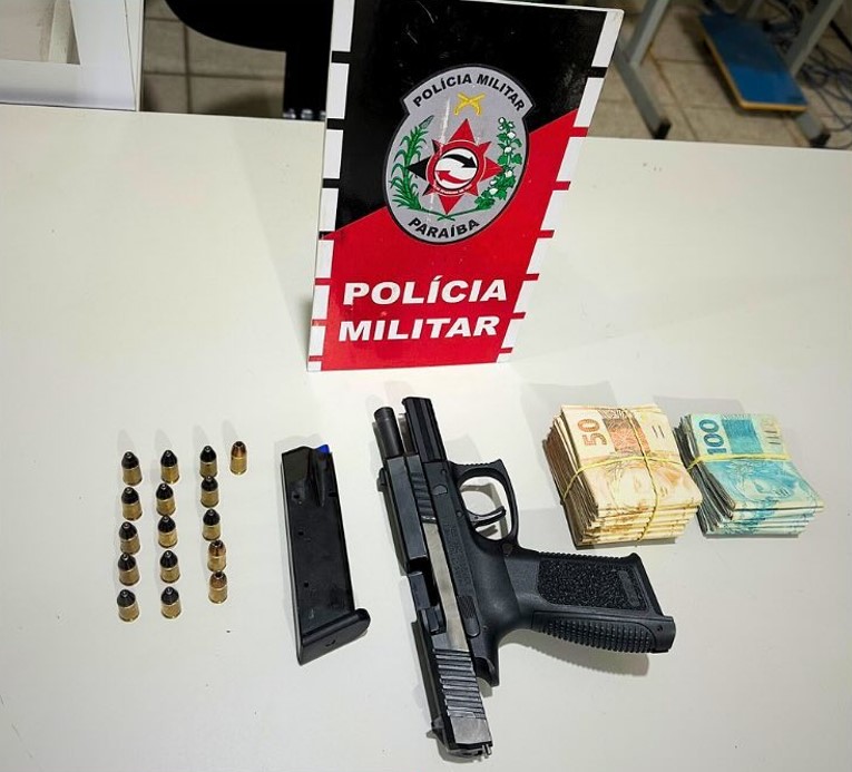 Polícia Militar apreende pistola com numeração suprimida durante abordagem a veículo em Catolé do Rocha