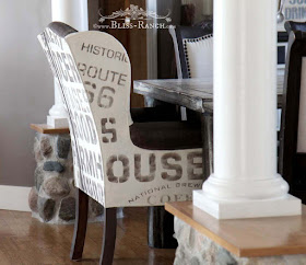 Stenciled Subway Art Dining Chairs w/ Old Sign Stencils, Bliss-Ranch.com