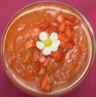 Gaspacho de tomates et de fraises