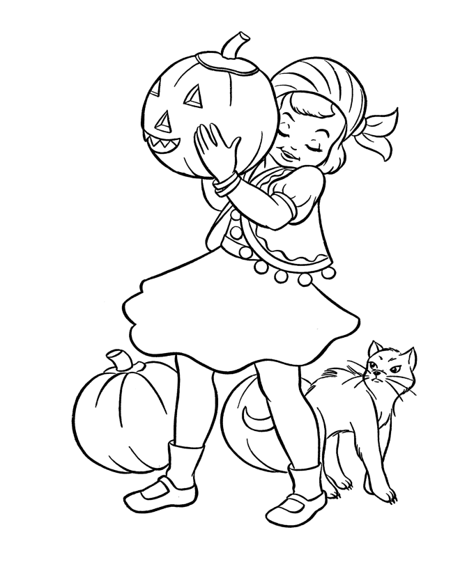 Girl Halloween Coloring Pages 1